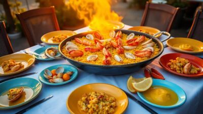 paella de marisco que deberia llevar y que suele sobrar Paellas en España