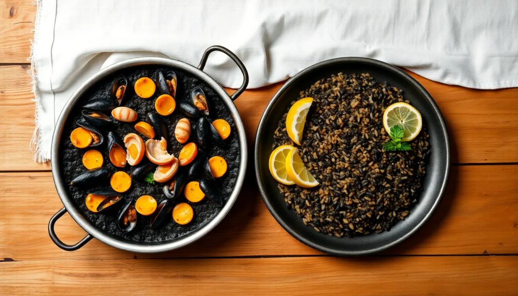 Paella negra: diferencias entre arroz negro y tinta por encima Restaurantes paellas todo sobre la paella en España paella negra diferencias entre arroz negro y tinta por encima Paellas en España