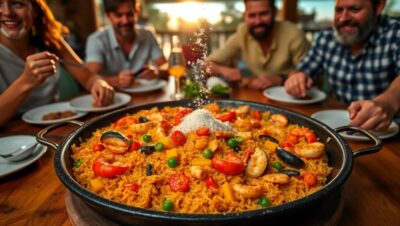 la sal en la paella como detectar un arroz plano Paellas en España